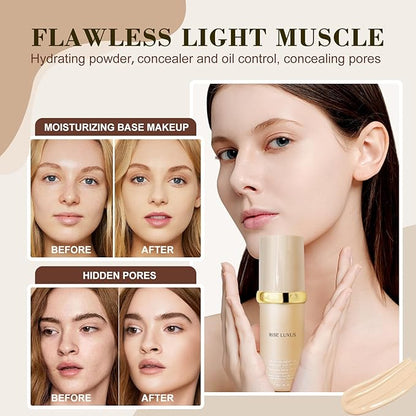 Rise Luxus Ultrablend 4 In 1 Foundation, Match Skin Color Changed Foundation Liquid With Spf 50, Waterproof for Makeup