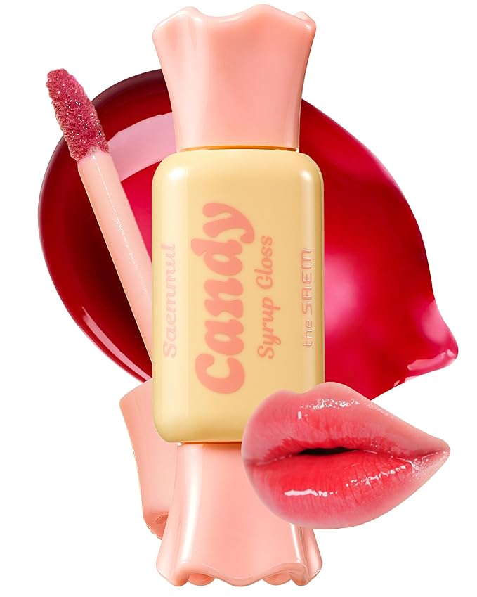 THESAEM Saemmul Candy Syrup Gloss 02 Cherry Syrup – Buildable High Shine Bouncy Lips with Cute Candy Tint - Long Lasting Plumping & Moisturizing, 0.2 fl.oz.
