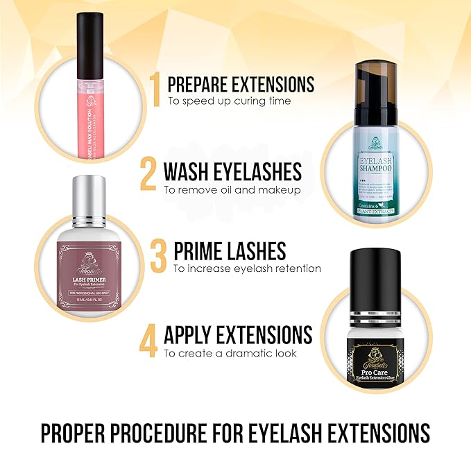 Forabeli Lash Shampoo 50ml with Brush and Wand - Eyelash Extension Cleanser, Eyelid Foaming Wash, Gentle Foam, Remove Oils and Makeup