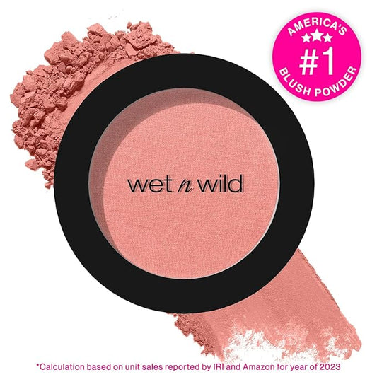 wet n wild Color Icon Blush, Effortless Matte Natural Sheer Glow & Seamless Blend, Luxuriously Infused Smooth Jojoba Oil, Cruelty-Free & Vegan - Pinch Me Pink