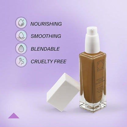 Absolute Cover Foundation #8.25 | Liquid Medium Coverage Foundation with Natural FInish | Oil-Free Face Makeup | Medium Tan-Deep Shade with Neutral Undertone | 1oz/30ml