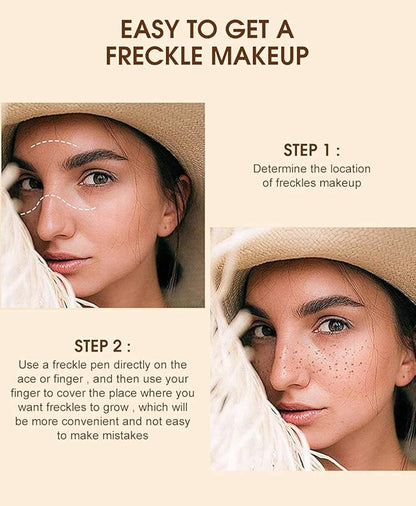 2 Colors Freckle Pen Waterproof Long-lasting Quick Dry Small Spot Natural Lifelike Freckle Makeup Pen (Light Brown)