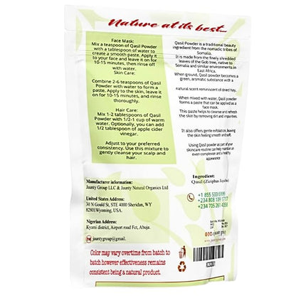 Jaunty Qasil Powder 50 grams - Authentic African | Plant Based Mask | Deep Cleansing | Beauty Secret | Ethically Sourced from Somalia All Skin Types