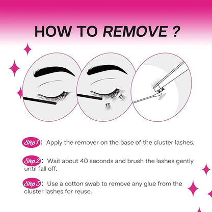CALAILIS Lash Glue Remover, Eyelash Remover for Lash Extensions Lash Adhesive Remover Eyelash Glue Remover for False Eyelashes, Gentle Soothing Non-Irritating Eye Cleanser, 2Pack