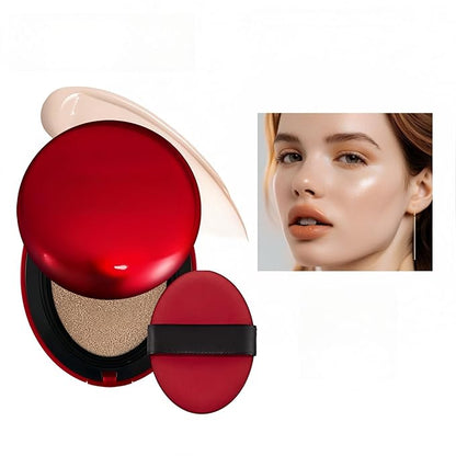 MAEPEOR Cushion Foundation 9 Colors Full Coverage Weightless Satin Glow Foundation Hydrating Long-Lasting Cushion BB Cream (Color 02)