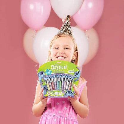 Disney Stitch 10 Piece Plant Based Lip Gloss, Girls Party Favors, First Makeup Set for Girl, Perfect for Parties, Sleepovers, and Birthday Gifts, Ages 3+, by Townley Girl