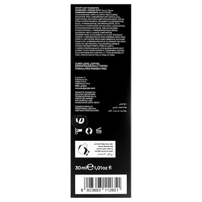 Infinity Last Foundation - Amazing Duration Gives Second Skin Effect - Soft and Creamy, Liquid Texture Results in Natural Finish - Easily Blendable - Satin Look - 265 Natural - 1.01 oz