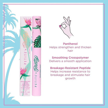 Petite 'n Pretty Everyday At First Glow Makeup & Featherlight Clear Mascara Set for Kids, Teens, & Tweens - Natural 3-in-1 Palette with Lip Gloss, Dual Purpose Brow & Lash Gel, Non-Toxic