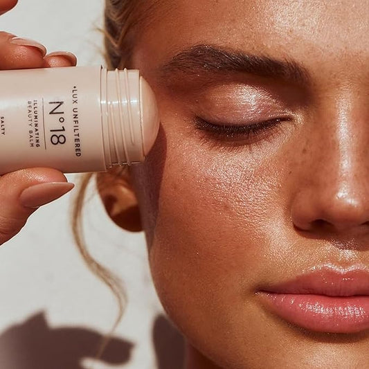 + Lux Unfiltered N°18 Illuminating Beauty Balm - Highlighter Stick with Mango Butter - Buildable and Blendable Highlighter Makeup Stick - Vegan & Cruelty Free - Salty (A Sheer Opal Gloss)