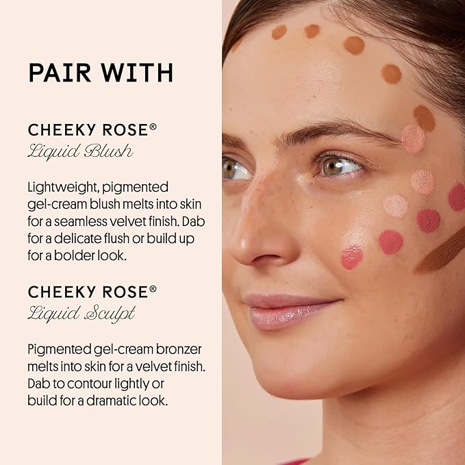 Winky Lux Cheeky Rose Liquid Highlighter, Gel-Cream Highlighter, Blush Topper, Shimmer Blush Finish, Buildable Glow, Long-Lasting Weightless Formula, Angel