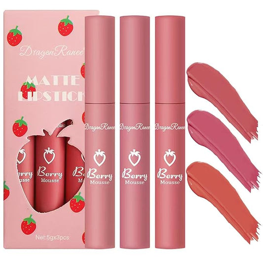 4 Colors Matte Lip Stain Liquid Lipstick For Women Teens Makeup Set Long Lasting Waterproof lip liner stain Fade Resistant Highly Pigmented Lightweight Portable Vegan Lip Stick matte Set C
