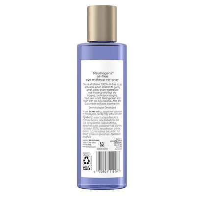 Neutrogena Gentle Oil-Free Eye Makeup Remover & Cleanser for Sensitive Eyes, Non-Greasy Makeup Remover, Waterproof Mascara Remover, Dermatologist & Ophthalmologist Tested, 8 fl. oz