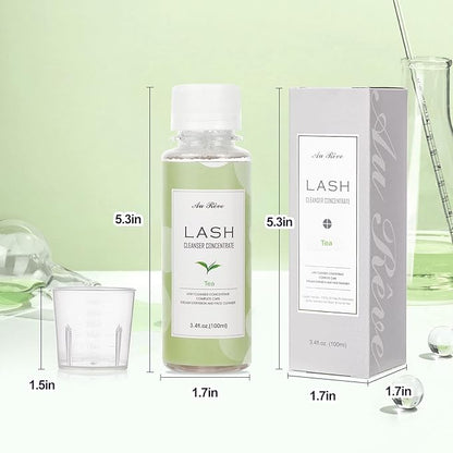 Eyelash Cleanser Concentrate 100ml Eyelash Extension Cleanser Inside the Eyelash Extension Kit Oil-Free Eyelash Extension Shampoo Perfect for Salon-Can Make Ten 60ml bottles of Lash Shampoo，tea