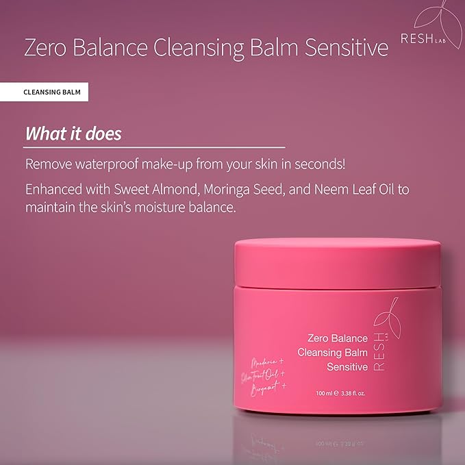 Cleansing Balm for Sensitive Skin – 100ml | Hypoallergenic Makeup Remover with Sweet Almond, Moringa & Neem Oil | Melts Away Waterproof | Hydrating Cleanser for All Skin Types