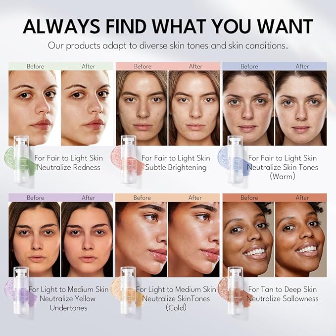 Primer, 2 in 1 All Day Hydration And Color Corrector Primer for Face Dry Skin Before Makeup, Lightweight, Tackle Dryness and Flaking with Dewy Look, Blue - Tone Up Perfector