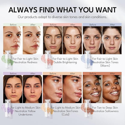 Primer, 2 in 1 All Day Hydration And Color Corrector Primer for Face Dry Skin Before Makeup, Lightweight, Tackle Dryness and Flaking with Dewy Look, Blue - Tone Up Perfector