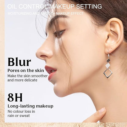 Soft Focus Loose Setting Powder Makeup,Oil Control Lightweight Matte Finishing Powder Foundation Makeup,Lasting Waterproof Face Powder Cruelty Free,Puff Included,0.46 oz(DARK COMPLEXION)