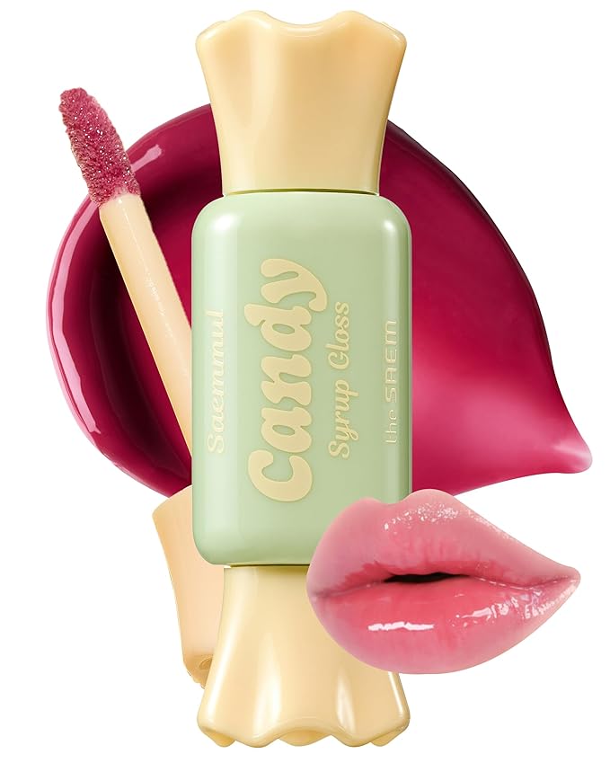 THESAEM Saemmul Candy Syrup Gloss 01 Guava Syrup – Buildable High Shine Bouncy Lips with Cute Candy Tint - Long Lasting Plumping & Moisturizing, 0.2 fl.oz.