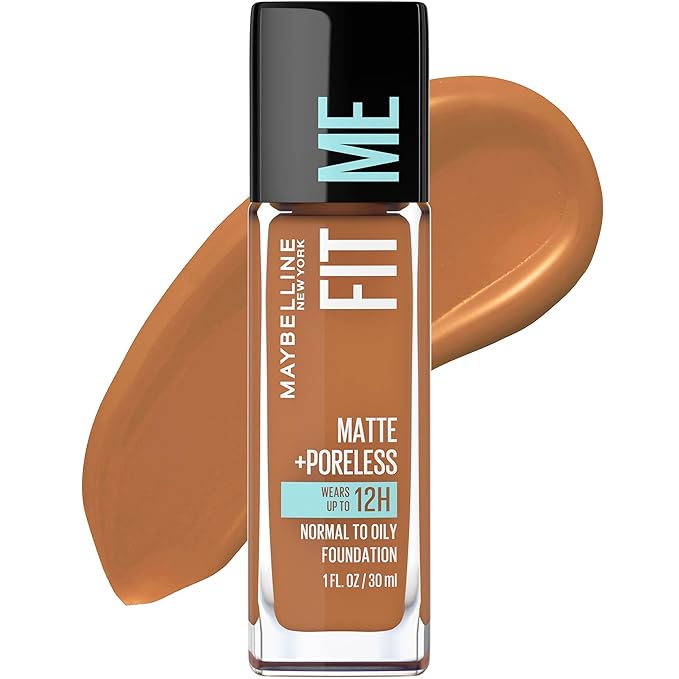 Maybelline Fit Me Matte + Poreless Liquid Foundation Makeup & Pressed Powder Face Makeup, Warm Coconut & Coconut, 1 Count Each