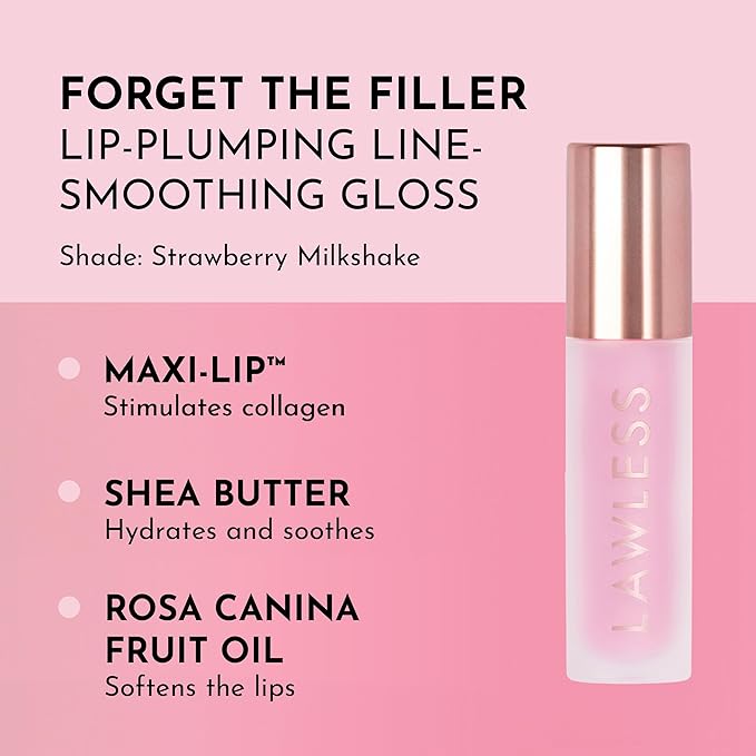 Forget The Filler Lip Plumping Line Smoothing Gloss - Strawberry Milkshake
