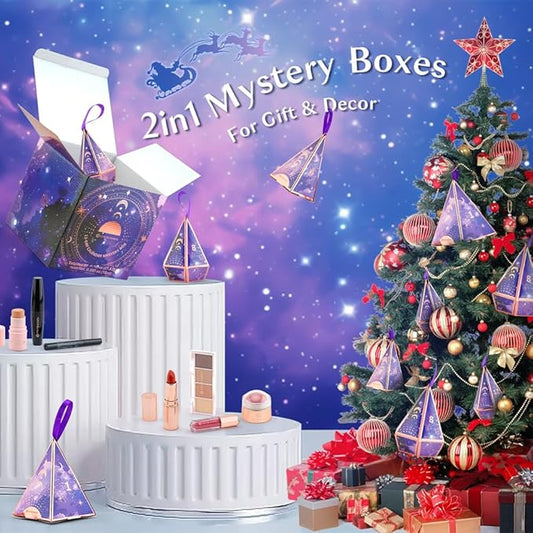 Color Nymph Make up Kit Mystery Boxes, 12PCS Makeup Kits For Christmas Tree Decors, Xmas Gift Makeup Set For Teens Girls Cosmetic Sets Blind Box Includ Eyeshadows Lipstick Mascara Tools etc - Purple