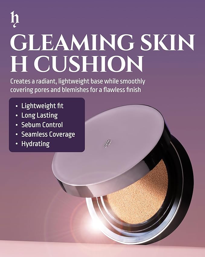HEVVYMAKEUP H Cushion Semi Matte No.23 Medium Begie - Korean Makeup All Day Flawless Coverage Foundation for Neutral Dry Skin - Poreless Airy Weightless Coverage, 0.35oz.