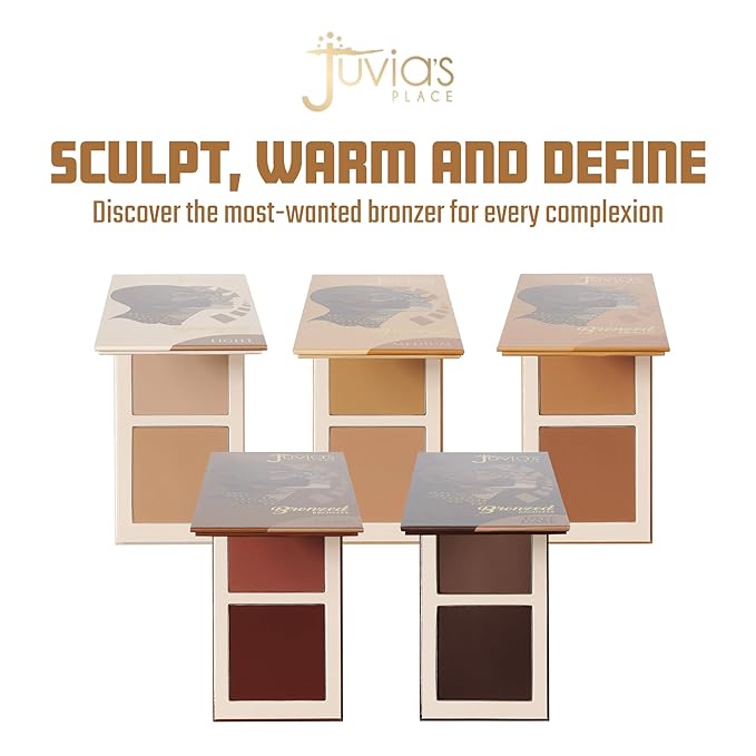 Juvia's Place Bronzed Duo Bronzer Light - Soft Matte Bronzer, Contour Powder, Long-Wearing & Buildable Bronzing Powder - Suitable for Light to Fair Skin Tone