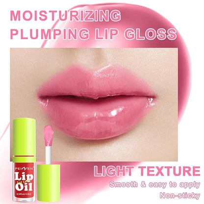 Scarman 6 Colors Lip Oil Lip Glaze,Hydrating Tinted Plumping Lip Gloss,Clear Pink Shiny Glow Reviver Lip Care Oil,Longlasting Non-sticky Transparent Lip Oil for Women (SET A)