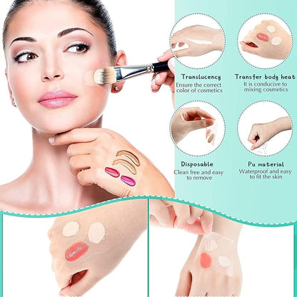 100pcs Makeup Hand Palette Waterproof PU Film Self Adhesive Disposable Makeup Mixing Palette