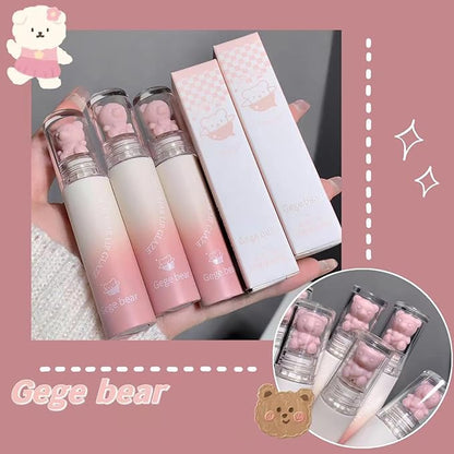 6pcs Pink Bear Matte Lip Gloss, Cute Bear Liquid Lipstick Lip Stain Long Lasting Waterproof Smooth Lip Gloss Lip Glaze Mud Texture Lightweight High Pigment Color Makeup