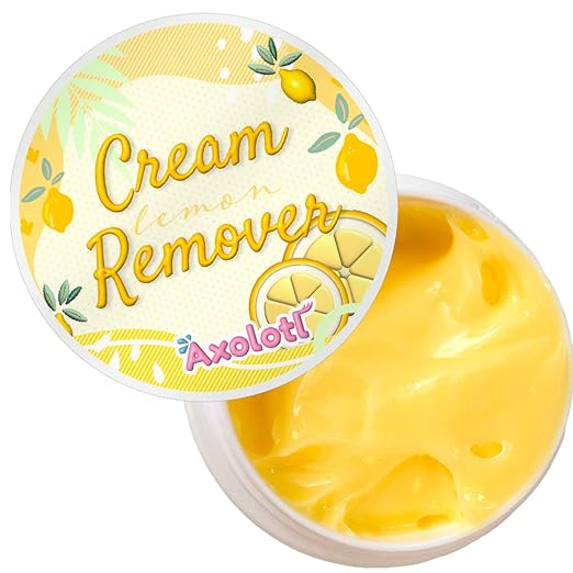 Axolotl Eyelash Extension Cream Remover 15g 0.51fl. oz | Removes Lash Extension Glue Effectively| Low Irritation | Sensitive Skin | Lash Extensions Supplies (Lemon)