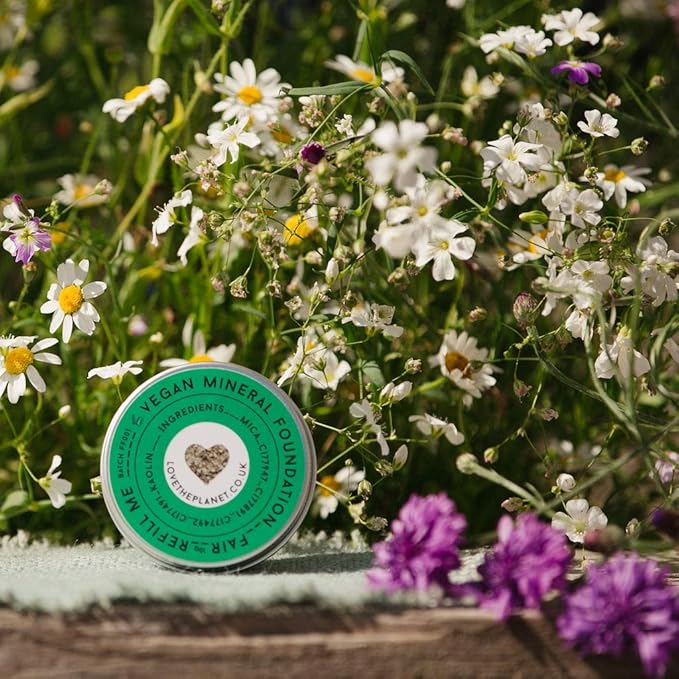 Love the Planet Vegan Mineral Foundation Shade Honey in Refillable Tin