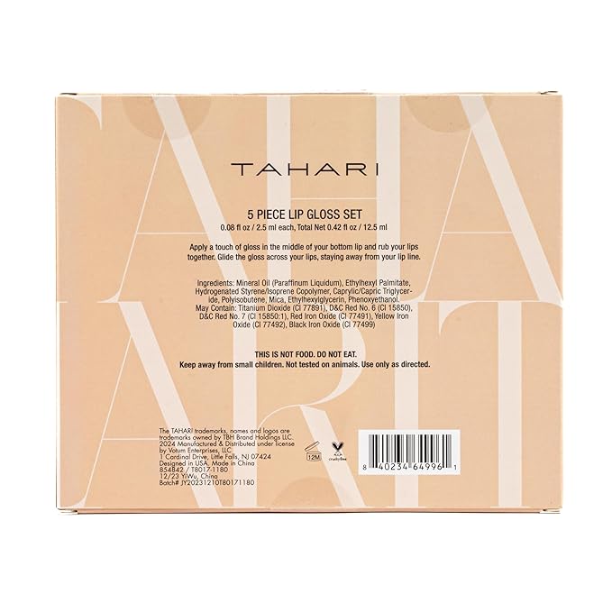 VOTUM Tahari 5 -Piece Matte Lip Gloss Set – Simmery Shades Lip Gloss Pack for Women & Girls, Long-Lasting, Hydrating Lip Color Collection with Rich, Versatile Tones