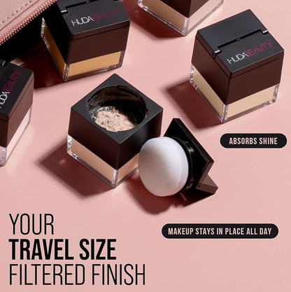 Huda Beauty MINI Easy Bake Loose Baking & Setting Face Powder Shade PEACH PIE (Mini Size 0.21 oz / 6 g)