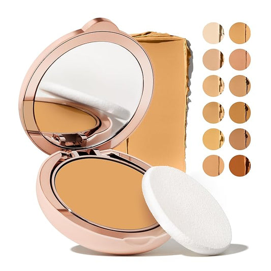 Toty by Sofia Vergara - Ilumina CC Creamy Compact SPF 50+ Rosita Bag Vegan Soft Leather Makeup Bag + Ilumina Brush - CC cream foundation with spf 50 - MAKEUP - 3W Bundle