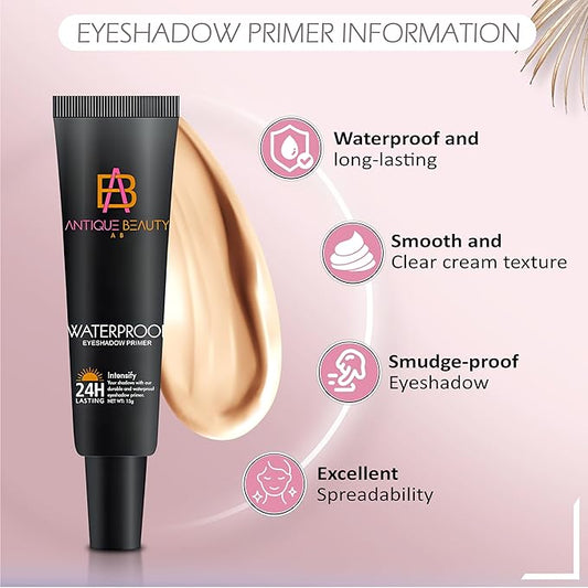 2-Piece Eye Makeup Set – Longwear Eyeshadow Primer + Volumizing Mascara for Bold Lashes & Crease-Free Looks – Waterproof, Smudge-Proof – Everyday Essential Bundle