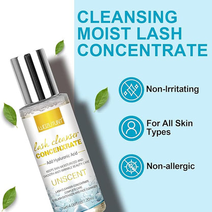 4.06 FL OZ Lash Shampoo Concentrate for Lash Extensions, Lash Cleanser Concentrate Eyelash Extension Cleanser Professional Lash Concentrate for Lash Extension Natural Foaming Cleanser Eyelash Shampoo