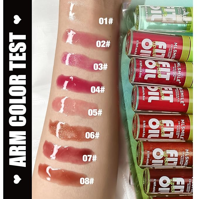 4 Colors Fat Oil Lip Gloss, Lip Oil Lip Glaze Hydrating Lip Glow Oil Big Brush Head Moisturizing Lip Gloss, Shiny Transparent Tinted Plumping Lip Oil Long Lasting Nourishing Non-sticky (03#)