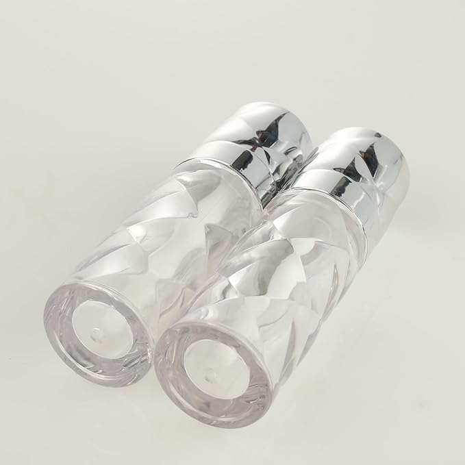 COSIDEA 16pcs Round 5ml 0.17oz silver Empty lip gloss tubes with wand prismatic Lipgloss tube containers for lip oil packing