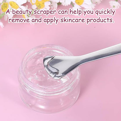 4pcs mini metal facial mask cream spoon mini stirring spatula arc spoon eye cream stick beauty kit facial care, used for mixing sampling lotion moisturizing accessories, reusable skin care spoon