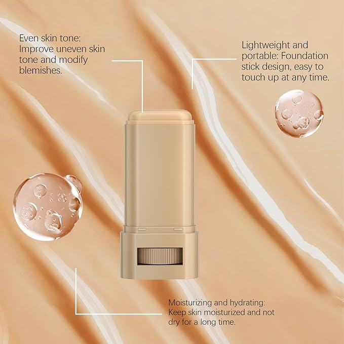 2 Pcs Foundation Stick Beauty Balm Serum Boosted Skin Tint, 2025 New Makeup Tint, Portabl Moisturizing Essence Contour Stick Foundation Beauty Balm (#05)