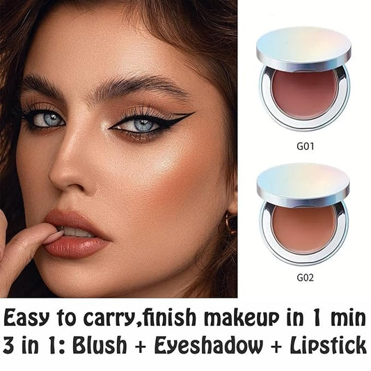 ZEESEA Multi Blush, 3 in 1 color cream for Eyes, Lips & Cheeks,Long Wearing Blendable and Buildable Cream to Powder 0.11 oz (3g)