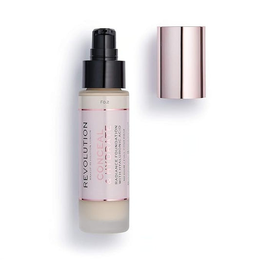 Makeup Revolution, Conceal & Hydrate, Foundation, F0.2, 23ml