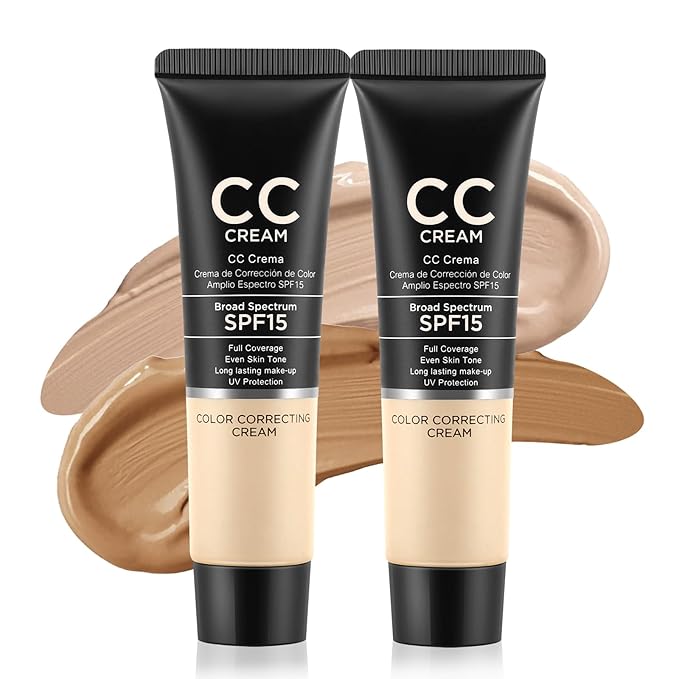 2Pcs Camo CC Cream Foundation, Color Corrector CC Cream, Full Coverage Long Lasting Matte Makeup for All Skin Types