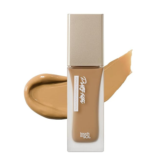 TOUCH IN SOL Pretty Filter Perfect Finish Foundation for Flawless, Natural Look - Lightweight and Full-Coverage Matte Base for All Skin Types, 1.18 fl.oz. (#3 Medium Tan)