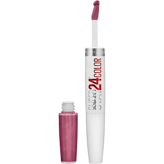 Maybelline Super Stay 24, 2-Step Liquid Lipstick Makeup, Long Lasting Highly Pigmented Color with Moisturizing Balm, Infinite Petal, Pink, 1 Count