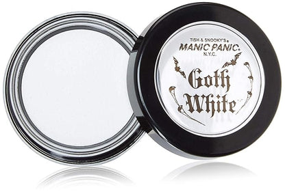 MANIC PANIC Goth White Cream to Powder Foundation - White Foundation for Goth Makeup, Cosplay & Halloween - Full Coverage & Matte Finish - Vegan & Cruelty-Free Cream Makeup
