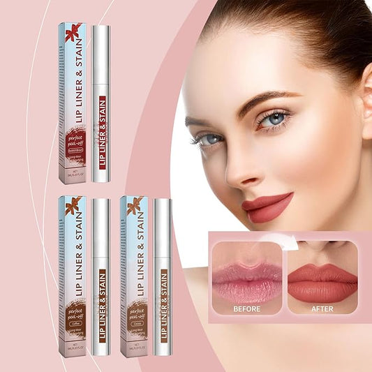 Peel off Lip Liner Stain, Tattoo Magic Color Matte Nude Lipstick Lip Stain Peel, Waterproof Long Lasting Peel off Lip Liner, Enhancing Complexion & Nourishing for All Skin Types, 02# Coffee