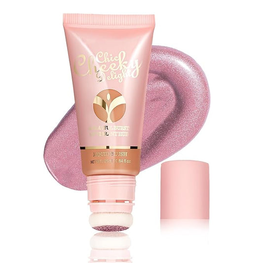 Liquid Blush, Cream Blush for Cheeks, Matte Natural Blush, Lightweight, long-lasting, highly pigmented formula blushes for women. (#05 shimmer, 25ml)
