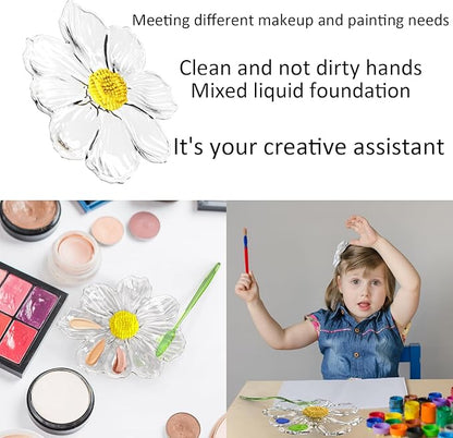 Can Store Liquid Foundation Pigment Makeup Palette Makeup Art Painting Two in One Dual-use Palette Transparent Acrylic Handheld Makeup Tray